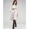 Cynthia Rowley Monroe Silk Charmeuse Dress In Stone