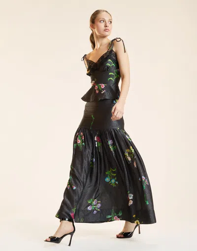Cynthia Rowley Moonlight Shimmer Skirt In Black