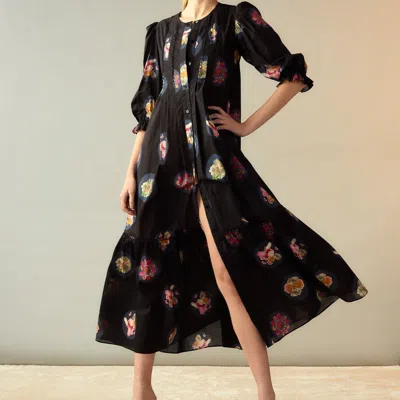 Cynthia Rowley Moonlit Fleur Voile Dress In Black