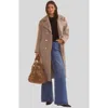 Cynthia Rowley Noa Wool Cocoon Coat In Camel