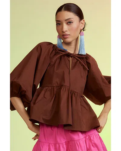 Cynthia Rowley Nomad Polished Top In Brown