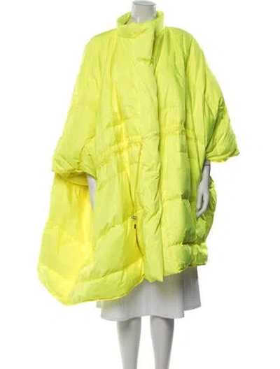 Pre-owned Cynthia Rowley Nylon Down Coat W/ Tags In Yellow