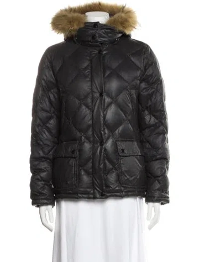 Pre-owned Cynthia Rowley Nylon Down Jacket In Black