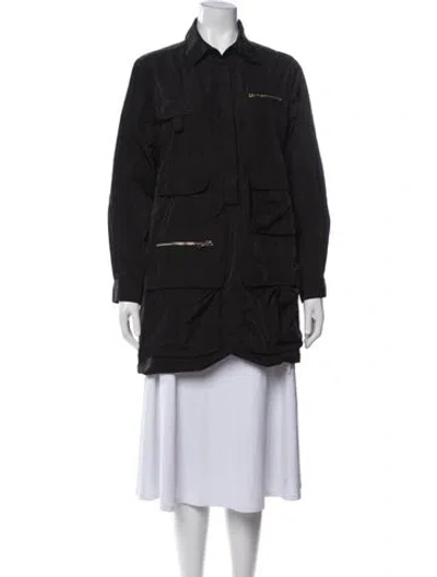 Pre-owned Cynthia Rowley Nylon Utility Jacket In Black