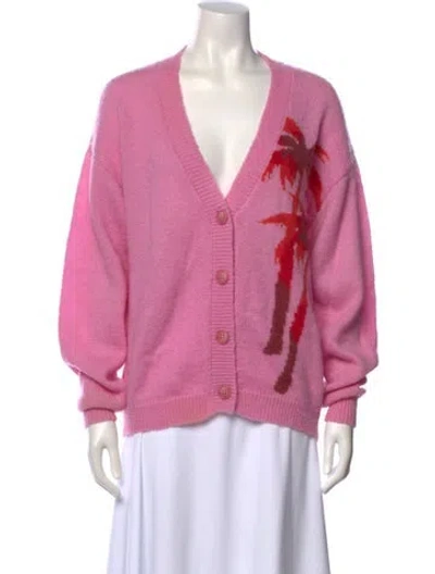 Pre-owned Cynthia Rowley Nylon V-neck Sweater In Purple