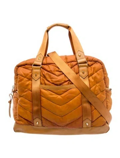 Pre-owned Cynthia Rowley Nylon Weekender Bag In Brown