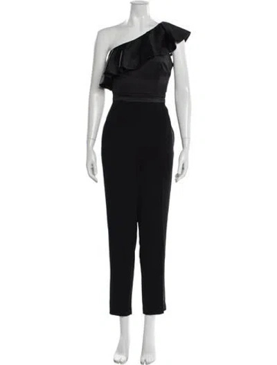 Pre-owned Cynthia Rowley One-shoulder Jumpsuit In Black