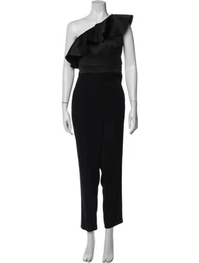 Pre-owned Cynthia Rowley One-shoulder Jumpsuit In Black