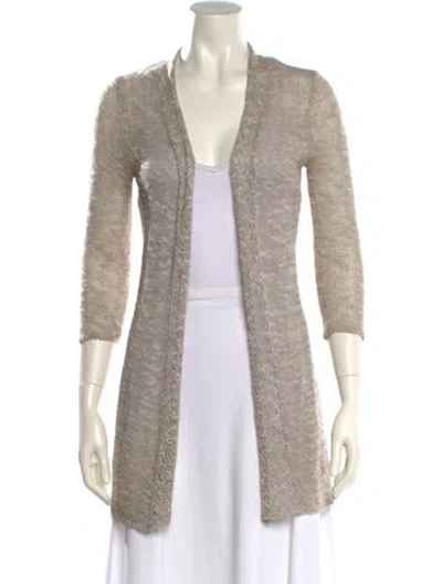 Pre-owned Cynthia Rowley Open Front Sweater In Neutral