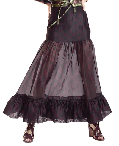 Cynthia Rowley Organza Midi Skirt In Multi