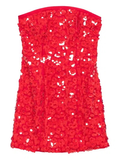 Cynthia Rowley Paillette-embellished Dress In Red