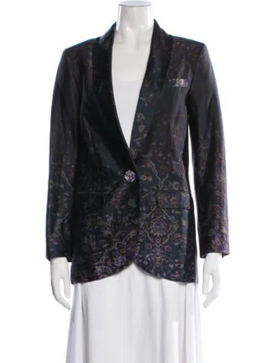 Pre-owned Cynthia Rowley Paisley Print Blazer In Multicolor