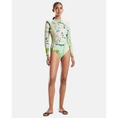 Cynthia Rowley Palm Mirage Wetsuit In Green