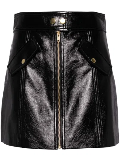 Cynthia Rowley Patent Skirt In Black