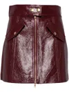 Cynthia Rowley Patent Skirt In Red