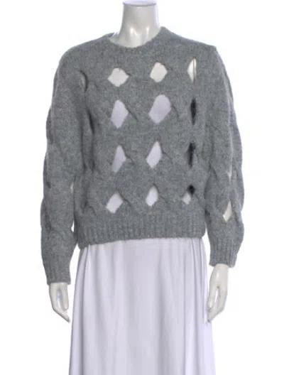 Pre-owned Cynthia Rowley Patterned Crew Neck Sweater In Grey