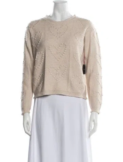 Pre-owned Cynthia Rowley Patterned Crew Neck Sweater In Neutrals