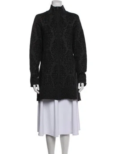 Pre-owned Cynthia Rowley Patterned Jacket In Black
