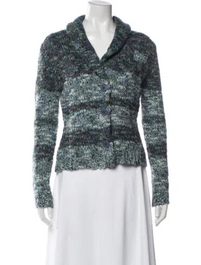 Pre-owned Cynthia Rowley Patterned V-neck Sweater In Blue