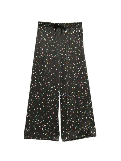 Cynthia Rowley Pill-print Trousers In Black