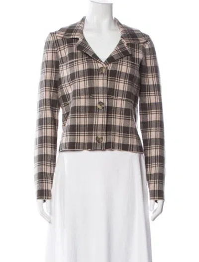 Pre-owned Cynthia Rowley Plaid Print Blazer In Multi