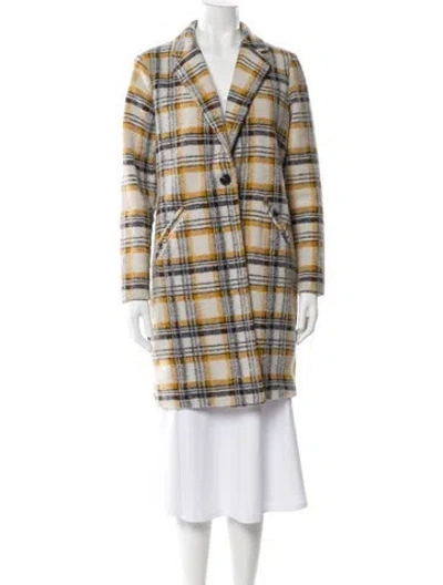 Pre-owned Cynthia Rowley Plaid Print Coat In Multi