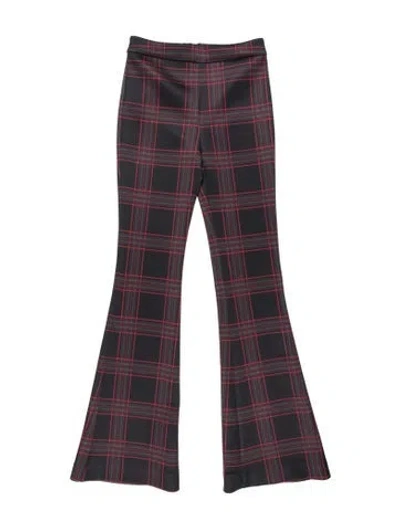 Pre-owned Cynthia Rowley Plaid Print Flared Pants In Multi