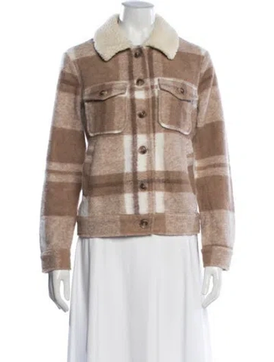 Pre-owned Cynthia Rowley Plaid Print Jacket In Neutrals