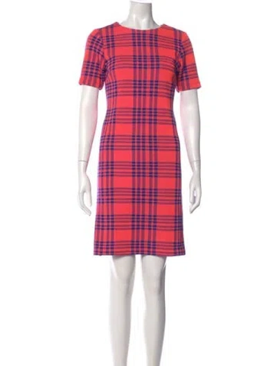 Pre-owned Cynthia Rowley Plaid Print Knee-length Dress In Multi