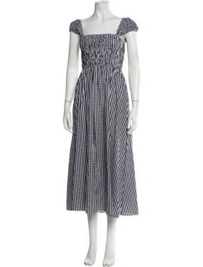 Pre-owned Cynthia Rowley Plaid Print Midi Length Dress In Multicolor