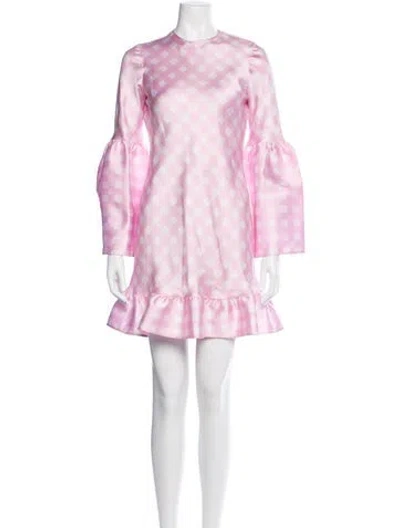 Pre-owned Cynthia Rowley Plaid Print Mini Dress In Pink