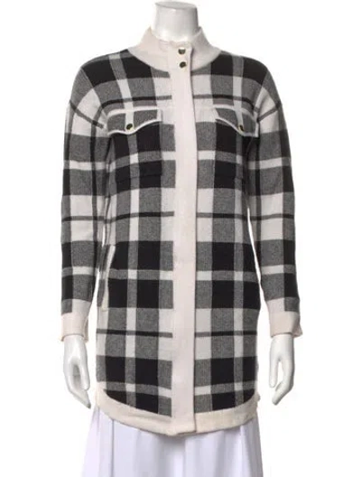 Pre-owned Cynthia Rowley Plaid Print Mock Neck Sweater In Multicolor