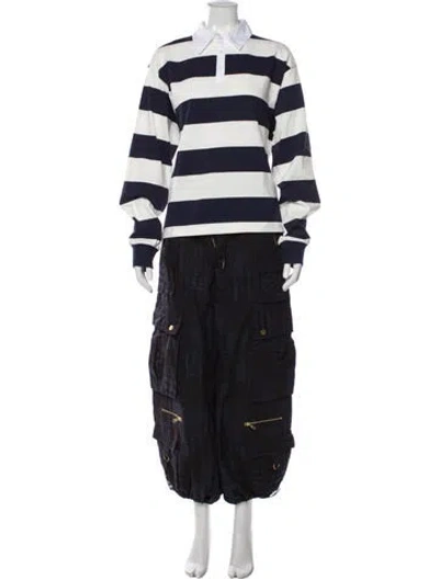 Pre-owned Cynthia Rowley Plaid Print Pant Set In Blue