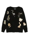 Cynthia Rowley Playful Patchwork Cardigan In Black
