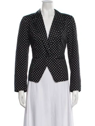 Pre-owned Cynthia Rowley Polka Dot Print Blazer In Black