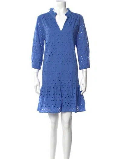 Pre-owned Cynthia Rowley Polka Dot Print Mini Dress In Blue