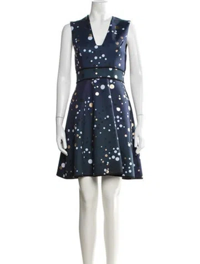 Pre-owned Cynthia Rowley Polka Dot Print Mini Dress In Blue