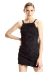 Cynthia Rowley Pop Floral Applique Mini Dress In Black