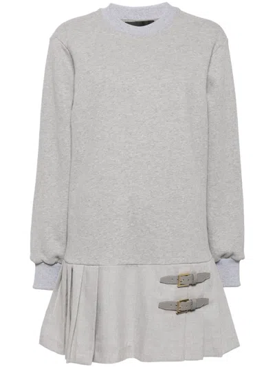 Cynthia Rowley Preston Pleated Dress In 灰色