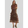 Cynthia Rowley Prim Silk Organza Blouse In Leopard