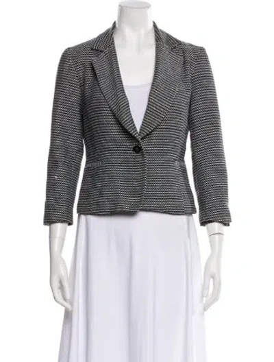 Pre-owned Cynthia Rowley Printed Blazer In Black