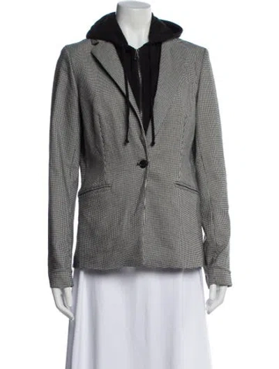 Pre-owned Cynthia Rowley Printed Blazer In Gray