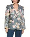 Cynthia Rowley Printed Brocade Oversized Blazer In Multi