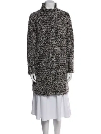 Pre-owned Cynthia Rowley Printed Coat In Black