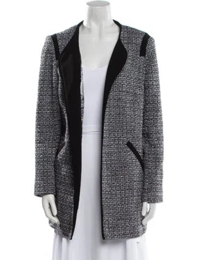 Pre-owned Cynthia Rowley Printed Coat In Black