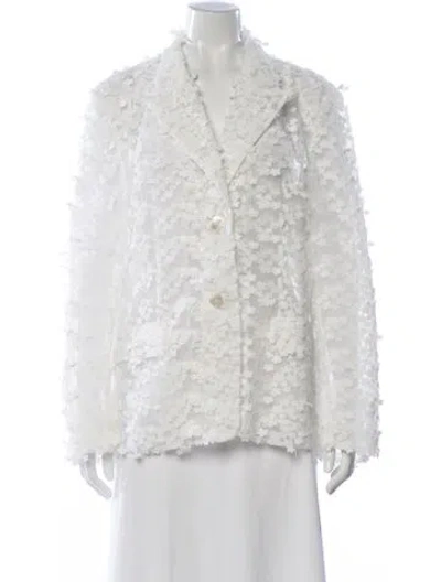 Pre-owned Cynthia Rowley Printed Evening Jacket In White