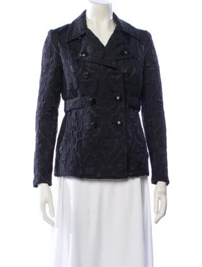 Pre-owned Cynthia Rowley Printed Jacket In Blue