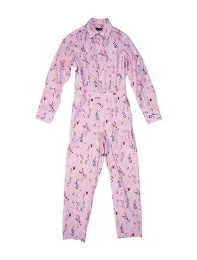 Pre-owned Cynthia Rowley Printed Jumpsuit In Pink