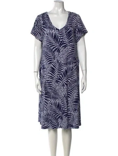 Pre-owned Cynthia Rowley Printed Knee-length Dress In Blue