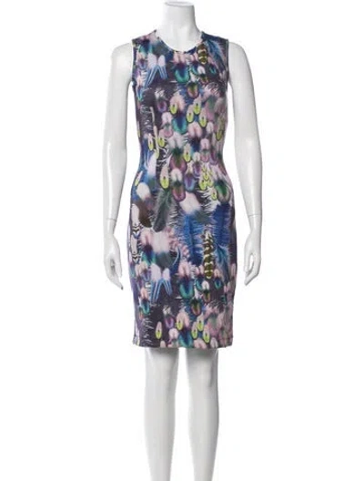 Pre-owned Cynthia Rowley Printed Knee-length Dress W/ Tags In Blue